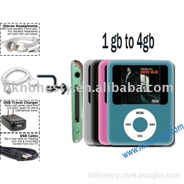 1.8 inch mp4 player with FM radio, up to 8gb flash memory(mp4 player-jx-010b)